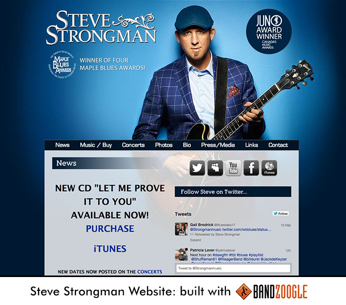 Steve Strongman Bandzoogle Website